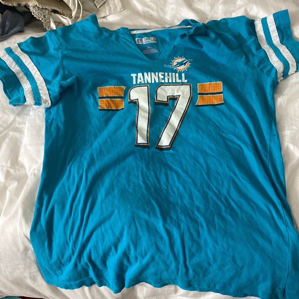 Miami dolphins Tannenhill number 17 large women’s team apparel shirt
